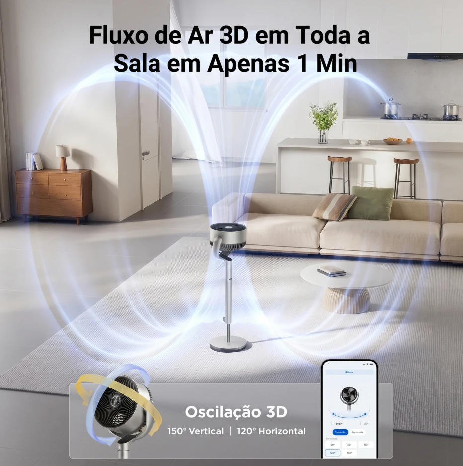 Ventilador TurboWind Wifi + IA Movimento