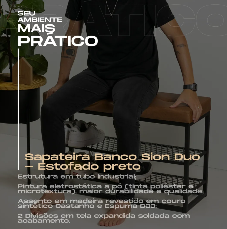 Sapateira Banco Sion Duo - Estofado Marrom