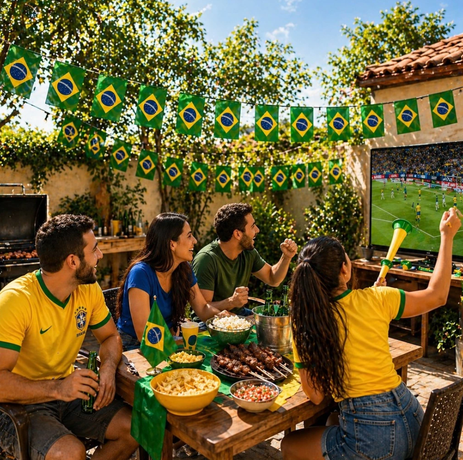 Bandeirinhas do Brasil Decoração Copa do Mundo 2026 Varal de Bandeiras Plástico
