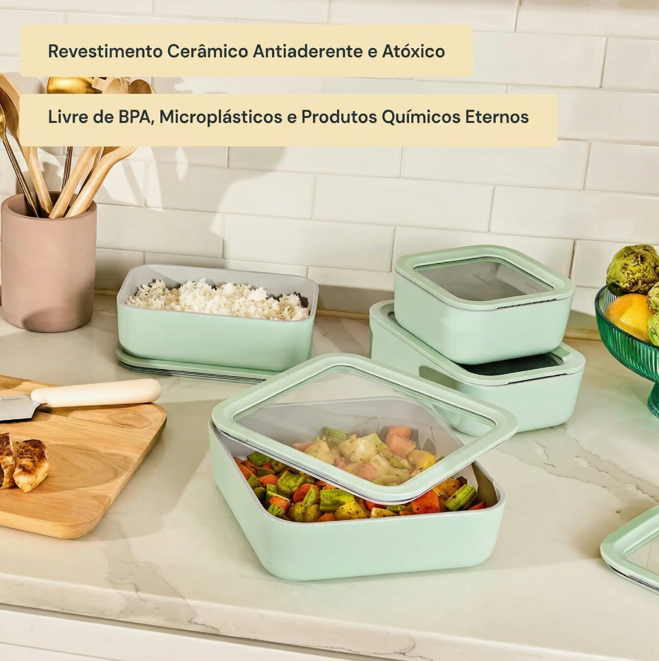 Conjunto de Potes de Armazenamento Air Release