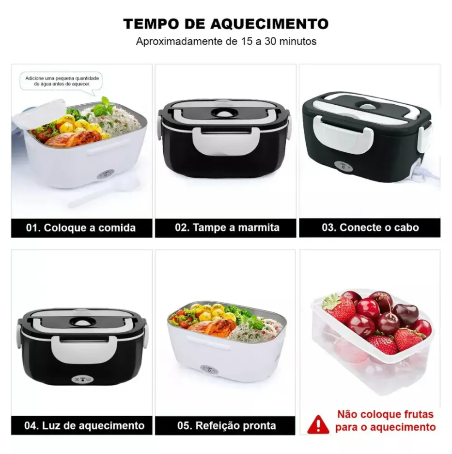 LunchBox Heat™ — Marmita Elétrica Bivolt para Casa e Carro