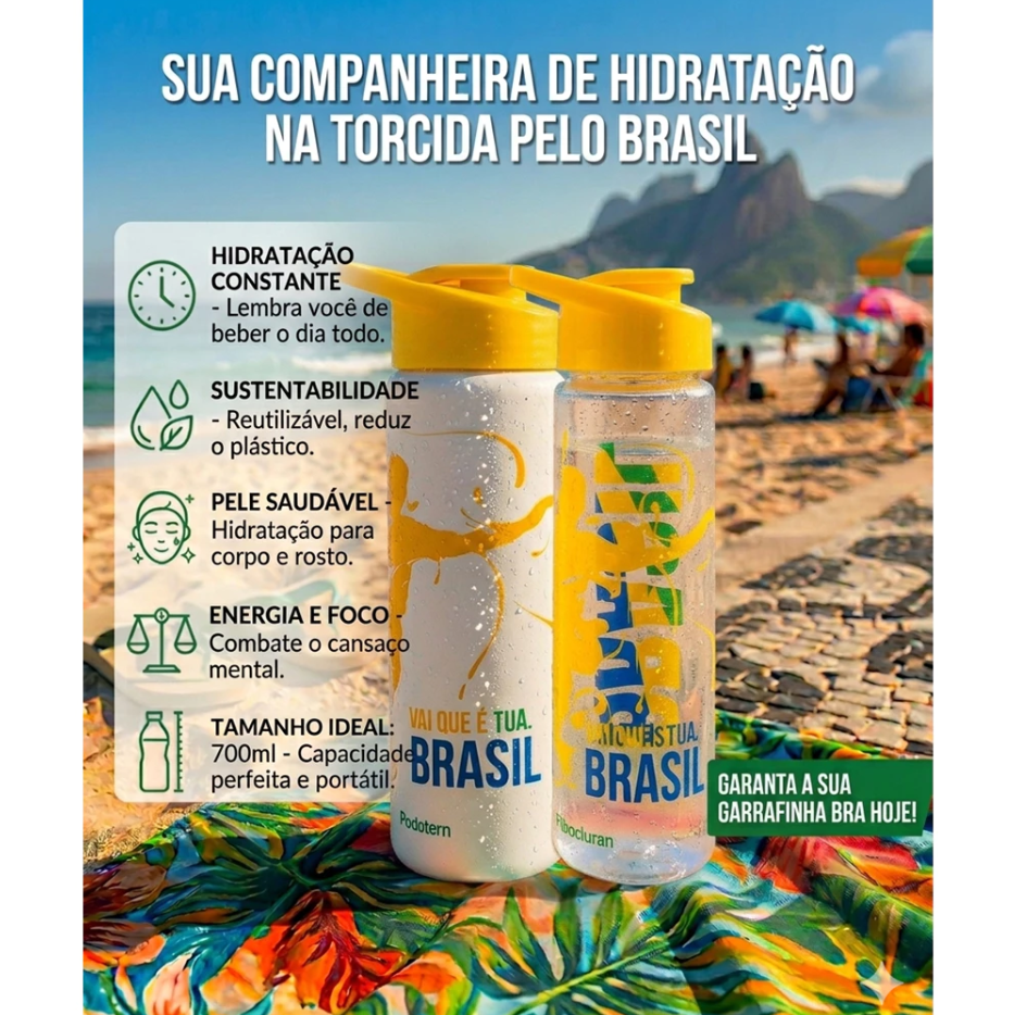 Garrafa Brasil Copa Do Mundo Garrafa De Água Brasil Seleção Brasileira Alça Copa Chaveiro Brasil Squeeze Brasil Oficial