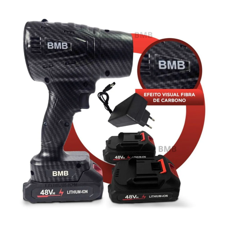 Soprador Turbo AirForce 48V™ | Portátil, Recarregável e com 2 Baterias para Limpeza Pesada