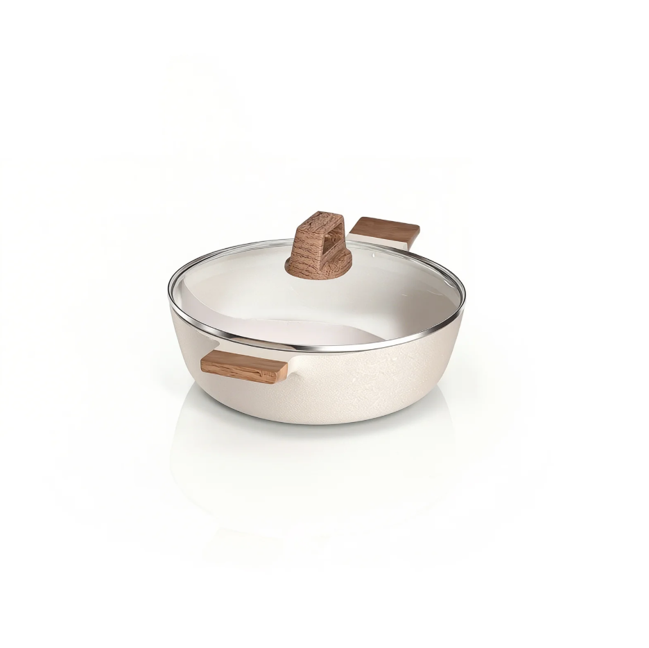 Panela Dupla Divisória Antiaderente + Kit Utensílios em Silicone