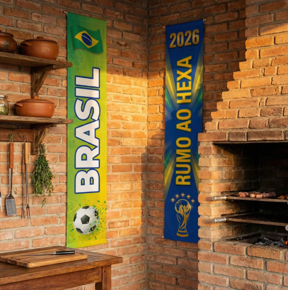 Faixas Premium Brasil Decoração Unica Exclusiva Peças Painel Vertical Copa 2026