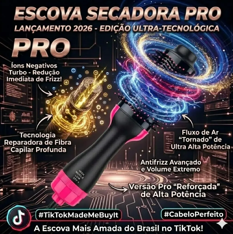 BellaDry Pro Max™ — Escova Secadora, Alisadora e Modeladora 3 em 1