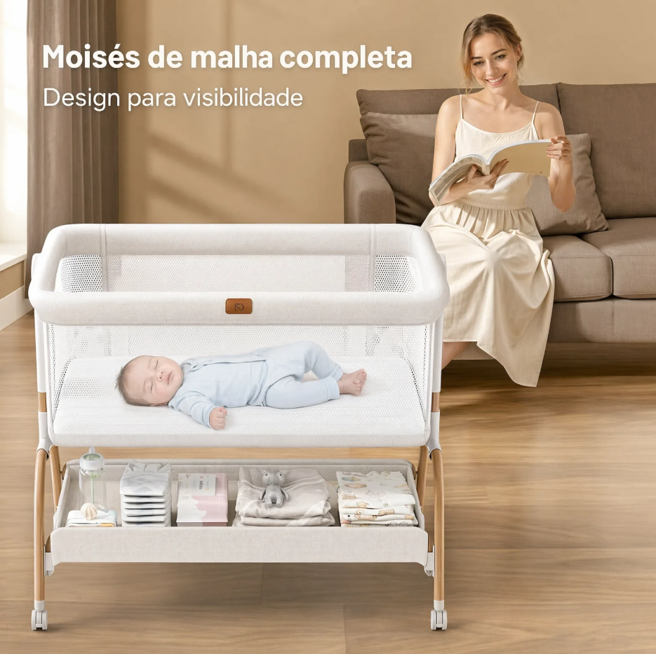Berço Moisés 3 em 1 com Balanço
