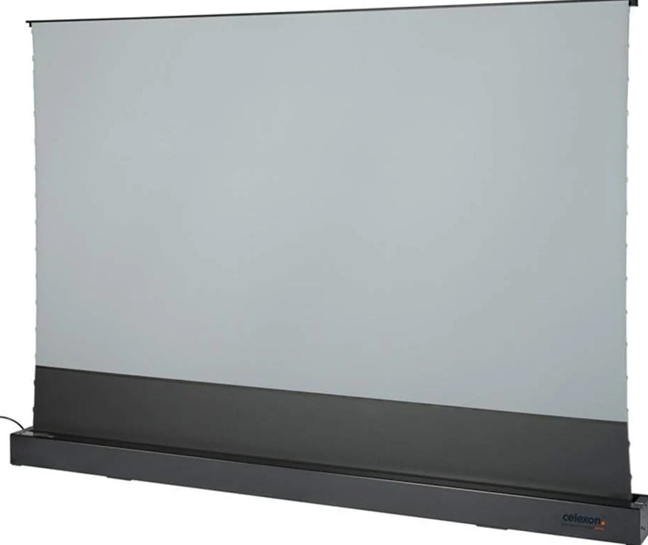 Tela de Projeção Elétrica Floor Rising Premium™ | 100” a 120” Retrátil, Motorizada e Portátil