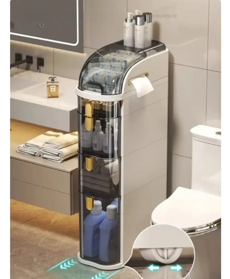 Gaveteiro Organizador FlexMove™  Multiuso com Rodinhas para Banheiro, Quarto, Cozinha e Lavanderia